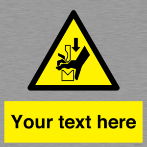 Custom warning hand crushing between press brake tool